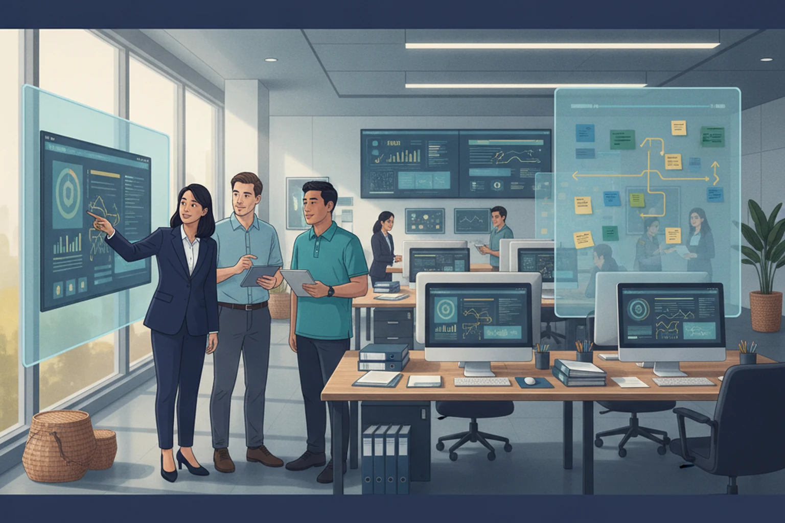 An Offshore Team Knowledge Transfer Checklist Built Around Evidence editorial illustration