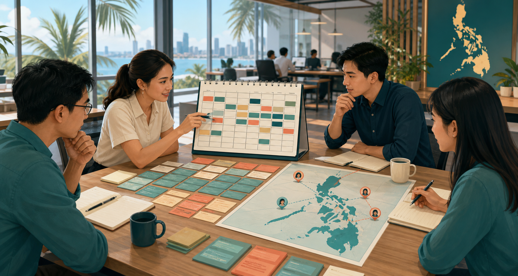 CRM field-change review for a Philippines data team editorial illustration