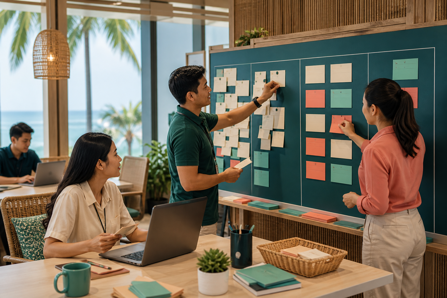 Case timelines for outsourced customer support editorial illustration