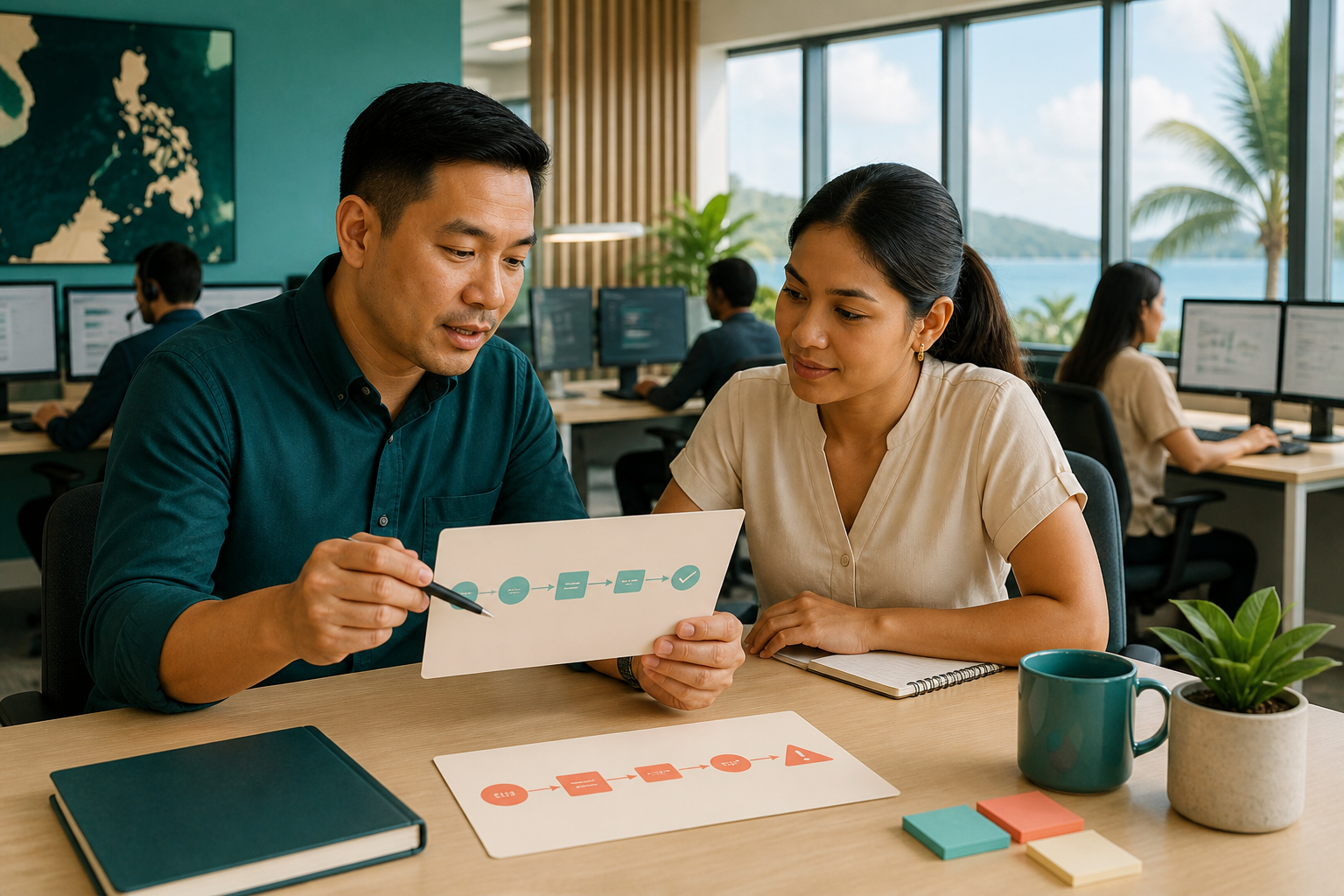 Calendar boundaries for a remote executive assistant editorial illustration