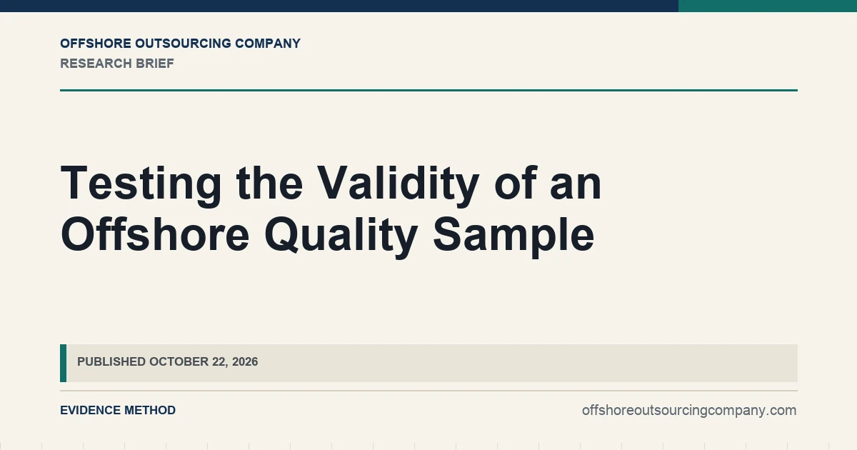 Testing the Validity of an Offshore Quality Sample editorial illustration