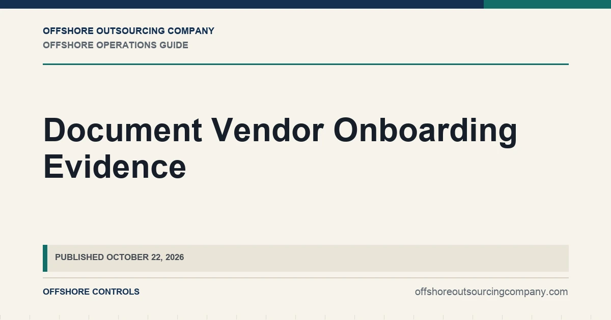 Document Vendor Onboarding Evidence